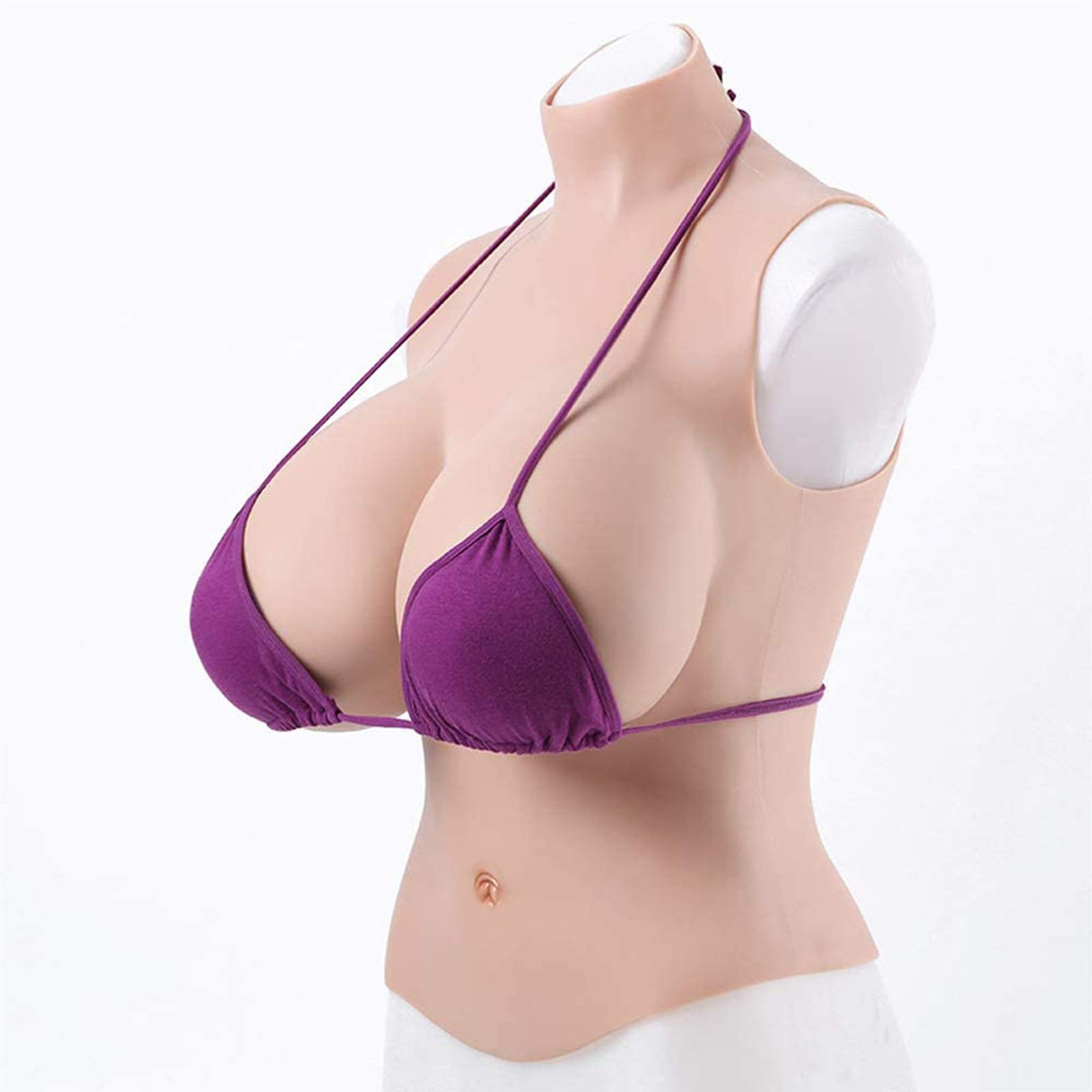 Premium Silicone C-I Cup Breastplate for Crossdressers & Transgender - Natural Looking Fake Breast Forms for Cosplay, Drag Shows & Everyday Wear - Comfortable Bodysuit Enhancer (White) - Perfect for Costume Parties, Gender Affirmation & Confidence Boosting