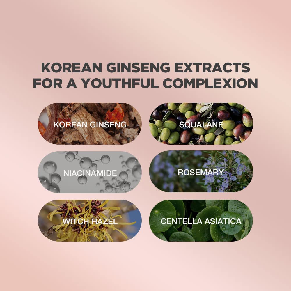 **Korean Ginseng Eye Cream with 54% Ginseng Extract – Dark Circle & Puffiness Treatment for Sensitive Skin | Anti-Aging, Hydrating & Rejuvenating Eye Cream with Centella Asiatica & Rosemary | Best for Morning & Night Skincare Routine – 1.01 fl oz**