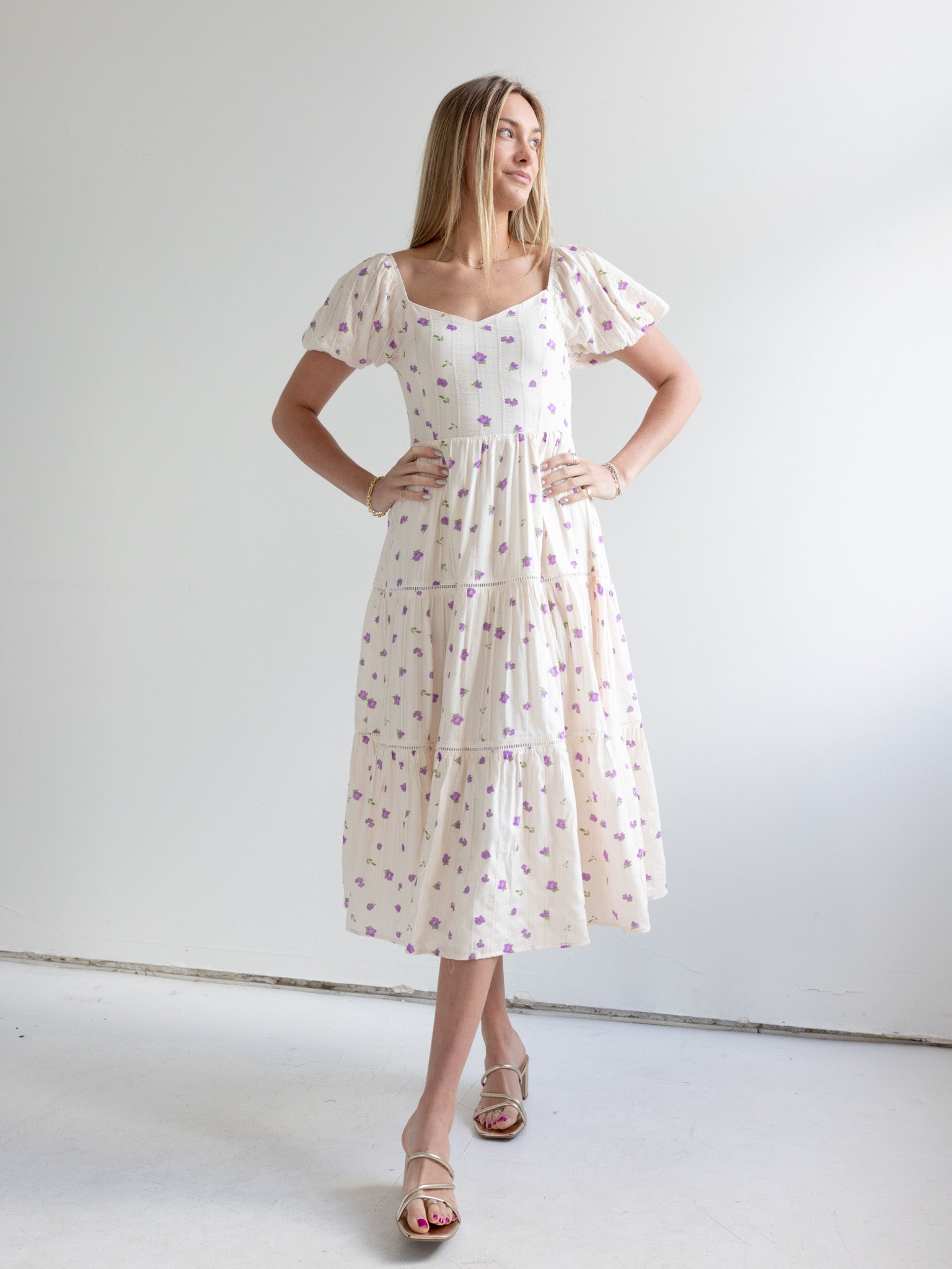 Elegant Lilac Midi Dress for Women - Flowy Summer Casual Dress with Pockets | Perfect for Brunch, Date Night & Vacation Outfits