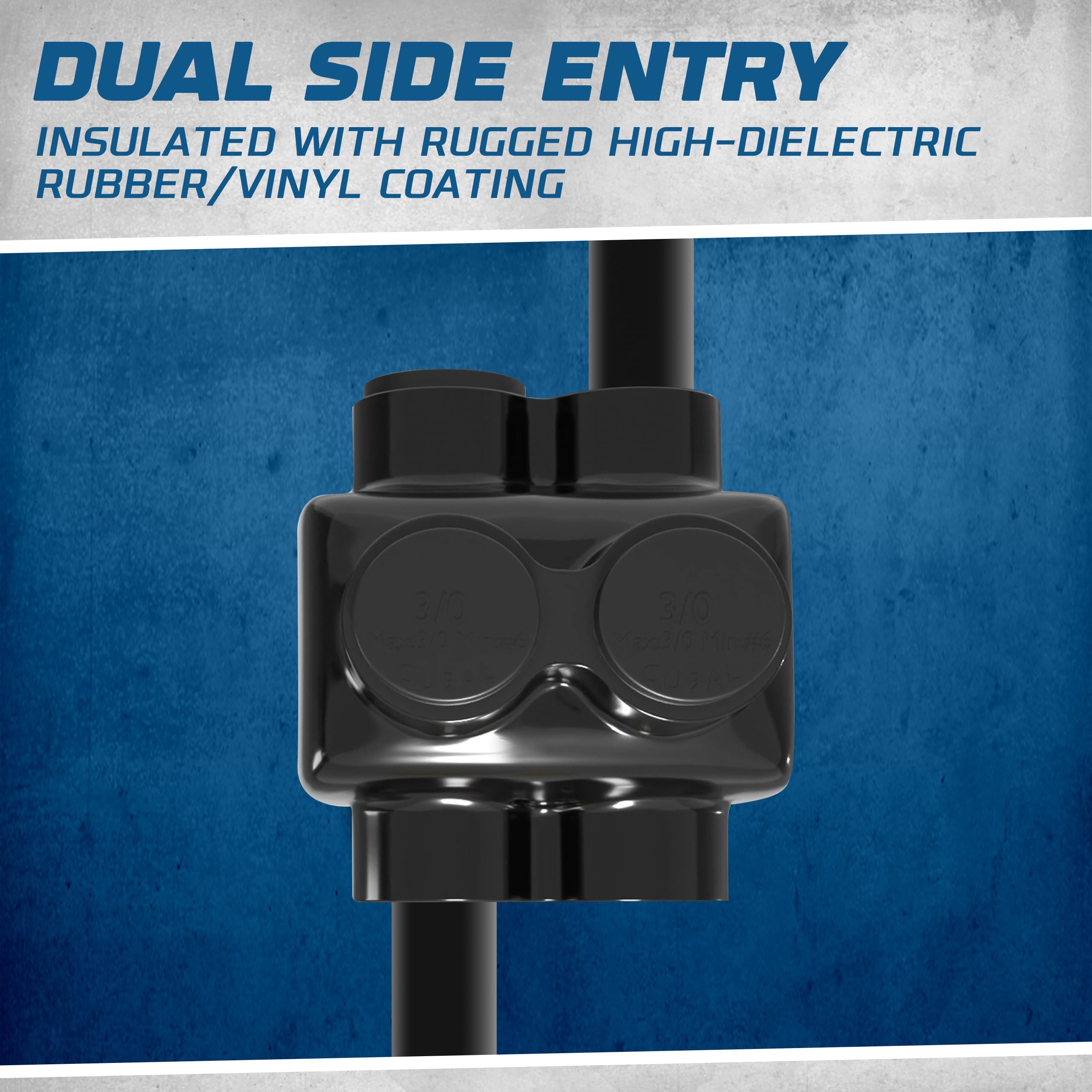 OHLECTRIC 2-Port Insulated Wire Connector for 4-14 AWG Wires - Dual Side Entry with 5/32