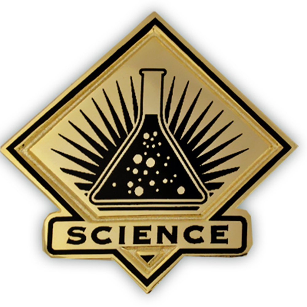 Black and Gold Science Lapel Pin for Students & Teachers - Perfect for School Events, Graduations & Academic Awards