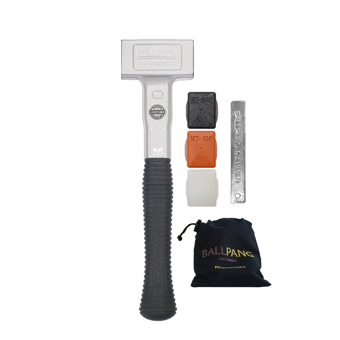 Multi-Purpose All-in-One Ball Peen Hammer with Interchangeable Head, Ball Bearing Design & Fiberglass Handle - Perfect for Metalworking, Woodworking, and DIY Home Projects