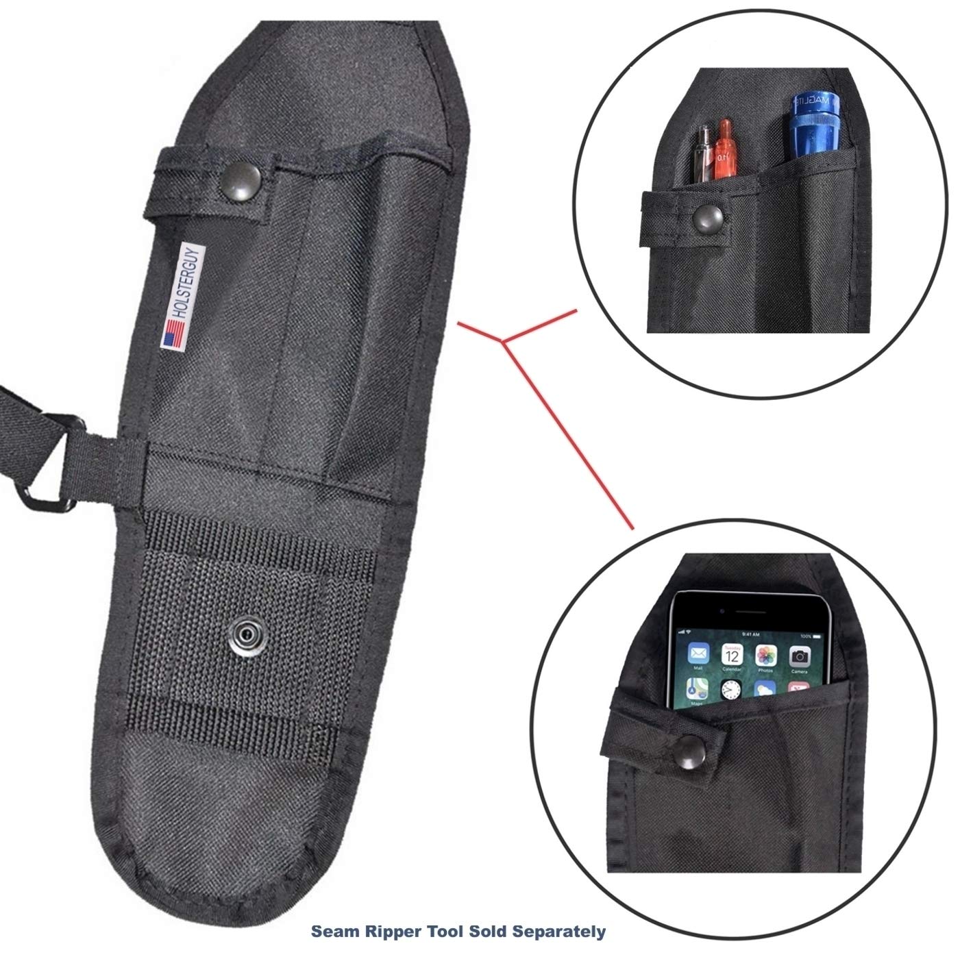 USH-300D Adjustable Double Radio Shoulder Holster Chest Harness - Fits Motorola ICOM Vertex Two Way Radios (Medium to Large) - Made in USA by HOLSTERGUY - Perfect for Security, Construction & Outdoor Activities