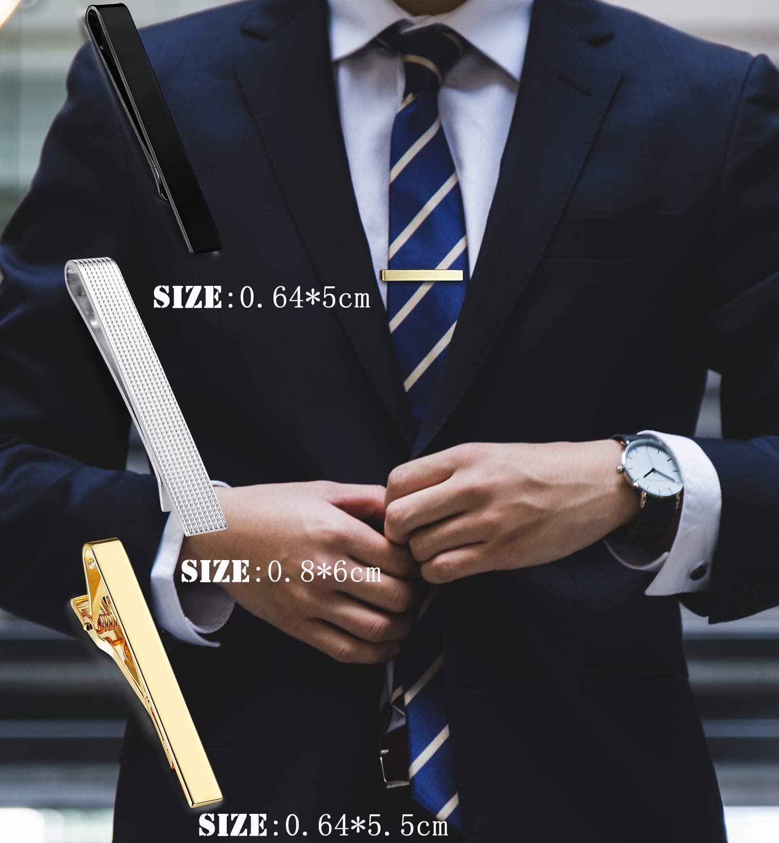 JOERICA 10 Pcs Premium Tie Clips Set for Men - Stainless Steel Tie Bar & Necktie Pins for Wedding, Business & Formal Occasions - Includes Gift Box - Perfect Gifts for Groomsmen, Fathers & Professionals