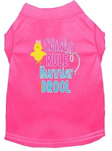 Chicks Rule Screen Print Dog Shirt - Cute Graphic Pet Tee in Multiple Colors - Perfect for Dog Lovers & Pet Birthday Parties