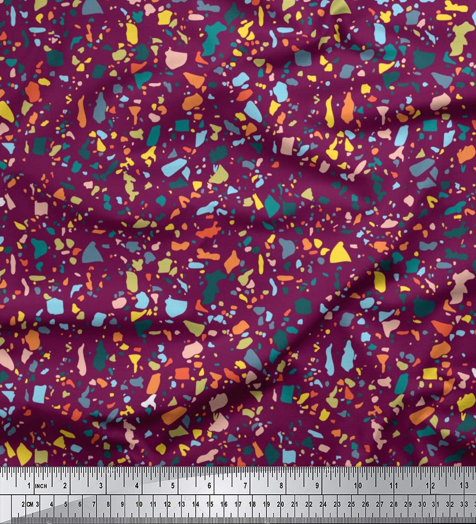 Soimoi Moss Georgette Pink Fabric by The Yard - 42 Inch Wide Aboriginal Mosaic Inspired Printed Textile for Unique DIY Projects, Cultural Artistic Patterns - Perfect for Dresses, Curtains & Home Decor
