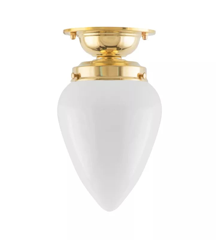 Lundkvist 80 Brass Bathroom Light Fixture with White Glass Shade - Elegant Vanity Lighting for Modern Bathrooms and Powder Rooms