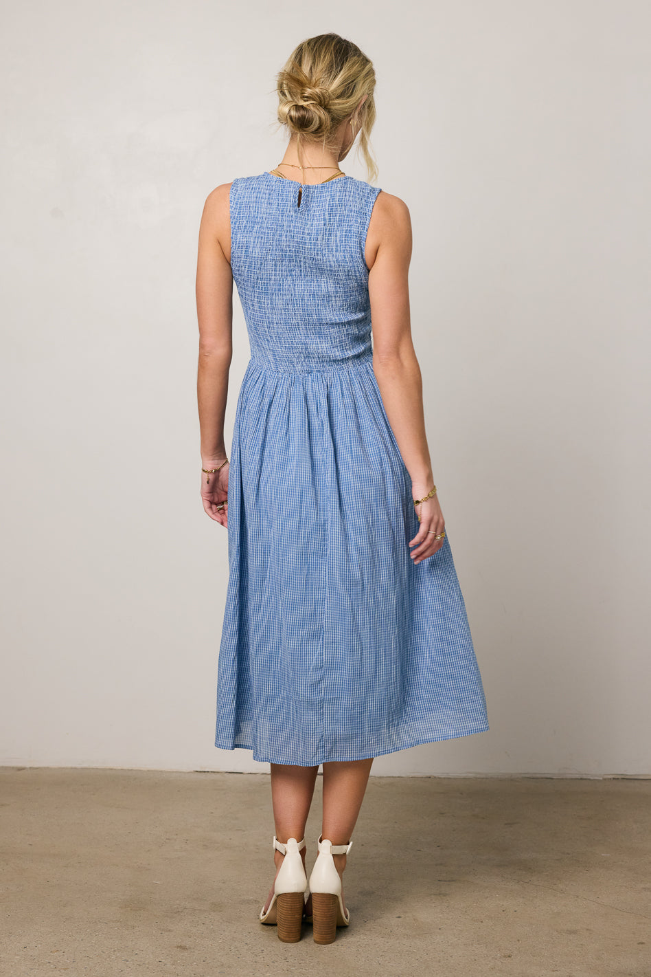 Louella Smocked Midi Dress for Women - Floral Summer Dress with Elastic Waist | Perfect for Beach Vacations, Garden Parties & Brunch Dates