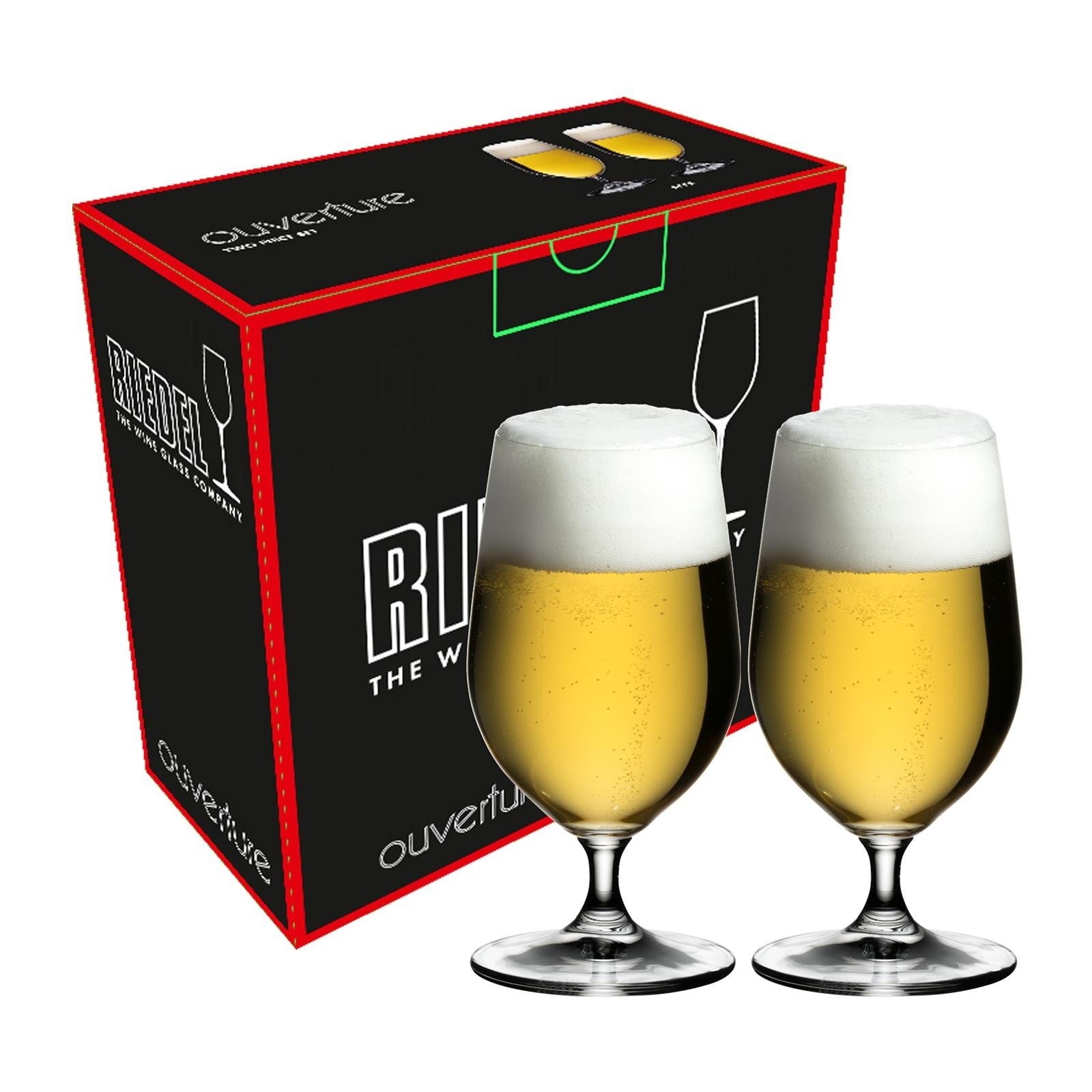 Ouverture Beer Set of 2 - Premium Glass Beer Mugs for Home, Bar & Parties - Perfect for Lager, Ale & Craft Beer Enthusiasts