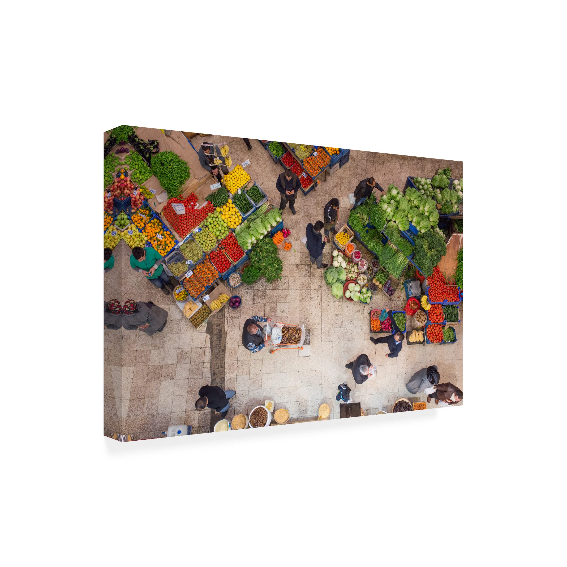 Trademark Fine Art 'Bazaar' Canvas Wall Art by Feyzullah Tunc - Handmade Turkish Inspired Painting for Living Room, Bedroom & Office Decor