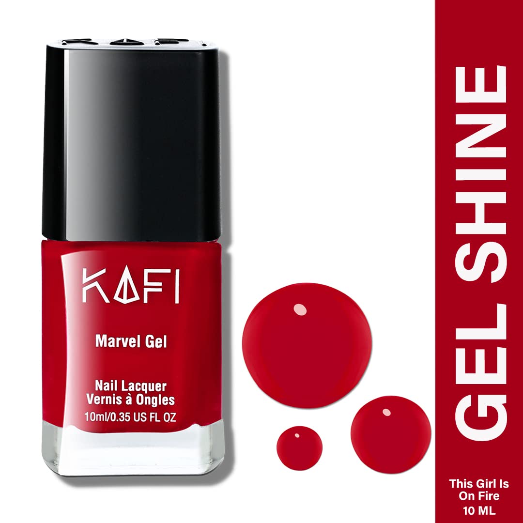 KAFI Cosmetics Nail Polish Set - 5 Colors (Base Coat, Red, Black, Silver Gold Glitter, Top Coat) - 10ml Each - Long Lasting & Non-Toxic Nail Art Kit for Women - Perfect for Parties, Weddings & Daily Manicures