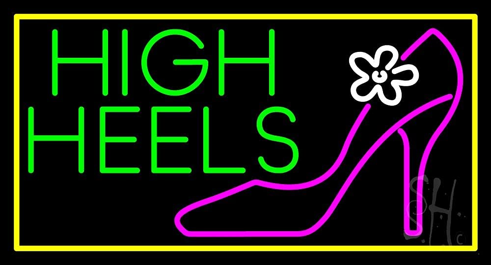 13 x 24 Inch Black Square Cut Acrylic LED Neon Sign with Yellow Border & Dimmer - Bright Premium Indoor Store Décor for Boutiques, Bars, and Retail Shopfronts