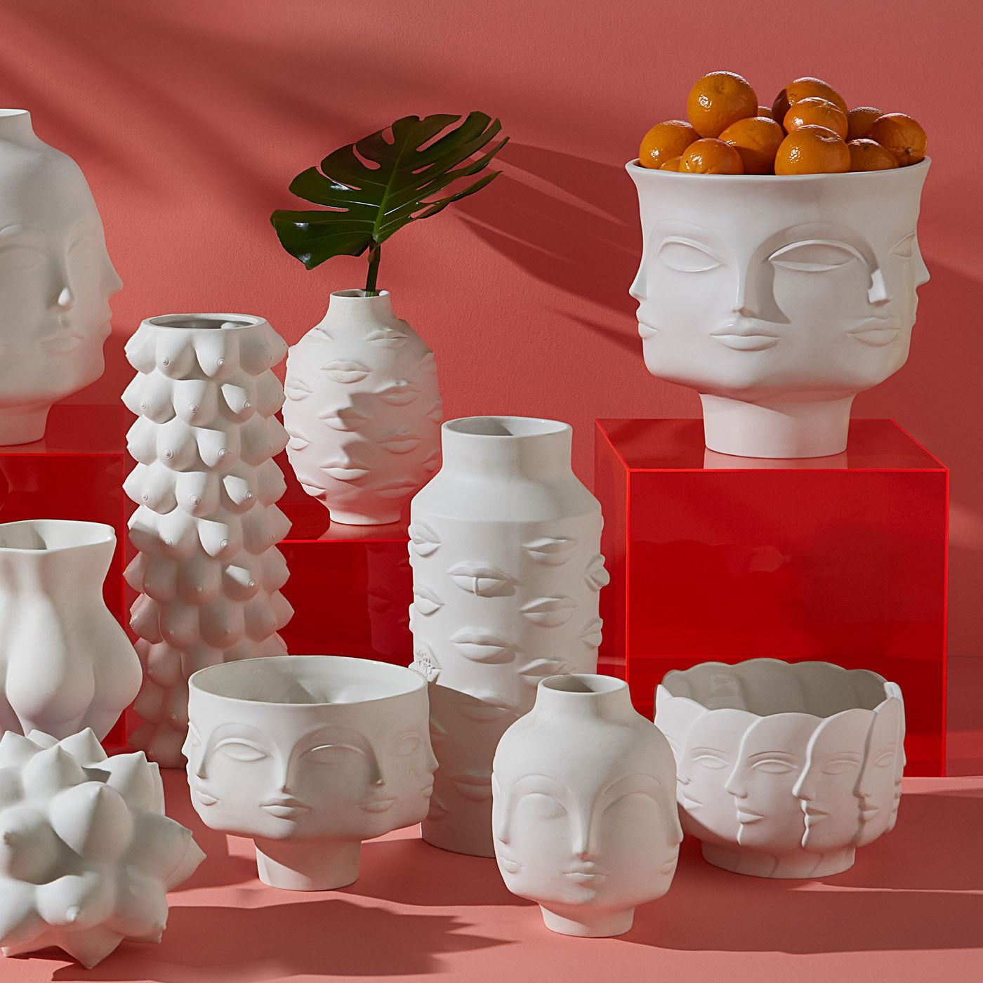 Georgia White Ceramic Vase 30654 - Elegant Home Decor for Living Room, Dining Table & Wedding Centerpieces