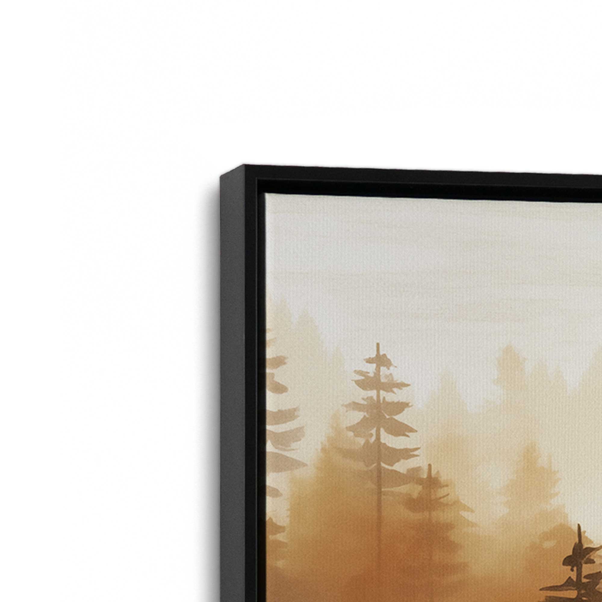 Golden Mist Woodland Canvas Print - Nature Wall Art for Living Room, Bedroom & Office Decor
