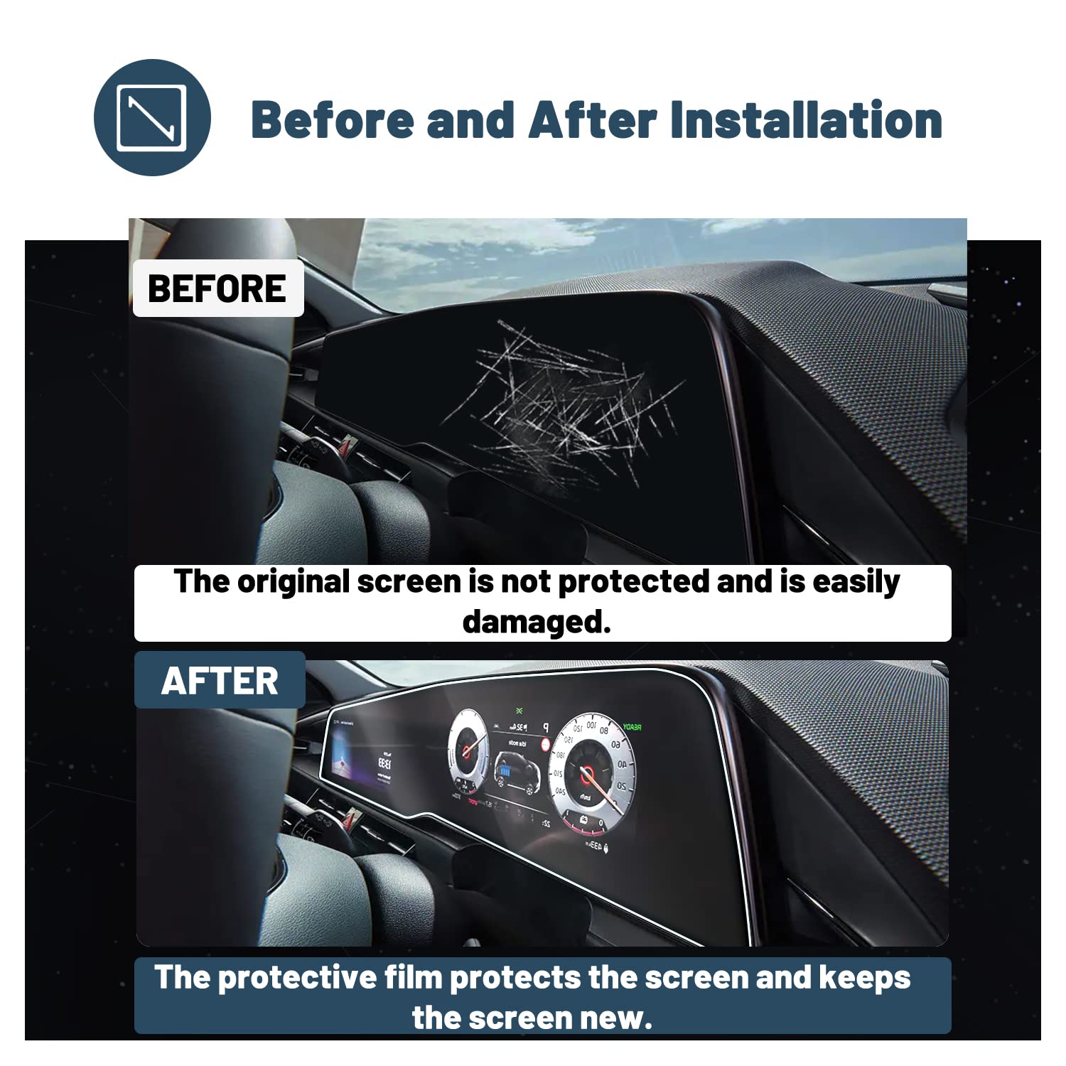 RUIYA Compatible with Kia Niro EV Hybrid 2022 2023 2024 Navigation Screen Protector | Nano Material GPS Touchscreen Protector | Anti-Scratch & Anti-Fingerprint | Perfect for Kia Niro & Sorento Accessories | Ideal for Daily Driving & Road Trips