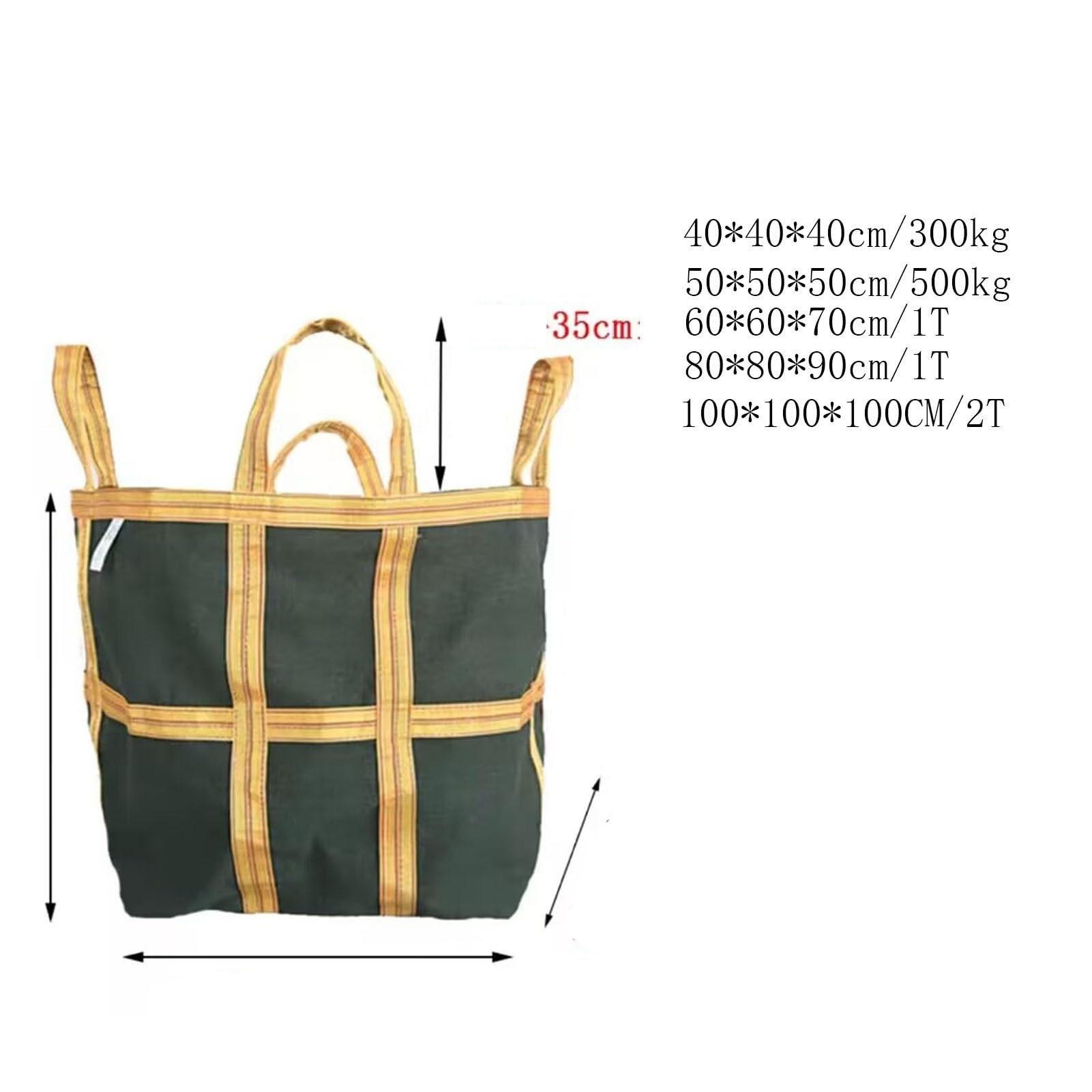 Heavy Duty Canvas Lifting Net - 1.5-2 Ton Capacity Nylon Sling Bag, Reusable Crane Pallet Cargo Net for Forklift & Material Handling (80X80X90CM) - Ideal for Warehouse, Construction & Industrial Loading/Unloading Operations
