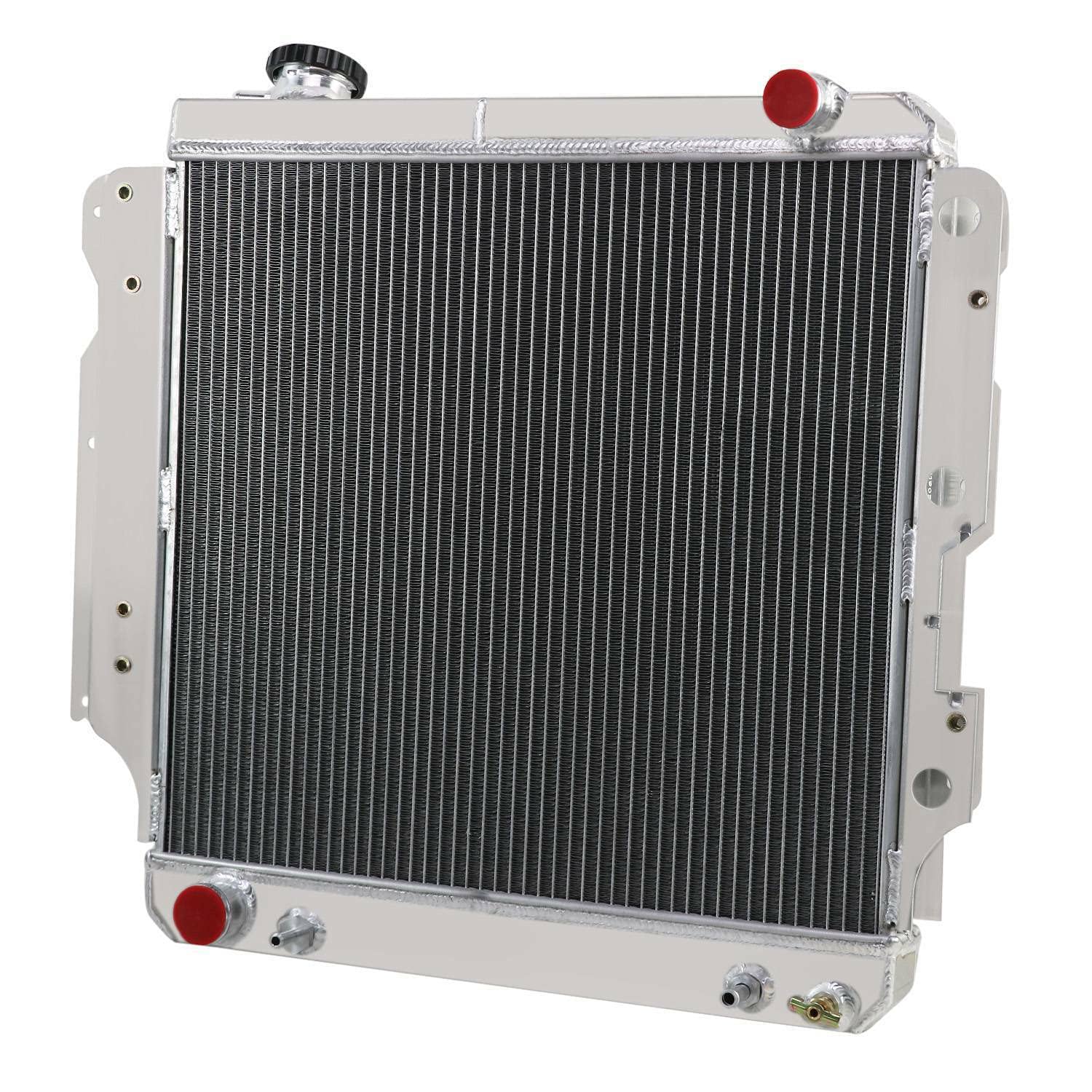 High-Performance 3 Row Aluminum Radiator with Shroud Fan & Thermostat for 1987-2006 Jeep Wrangler TJ YJ - Direct Replacement Cooling System Upgrade - Perfect for Off-Roading & Extreme Weather Conditions