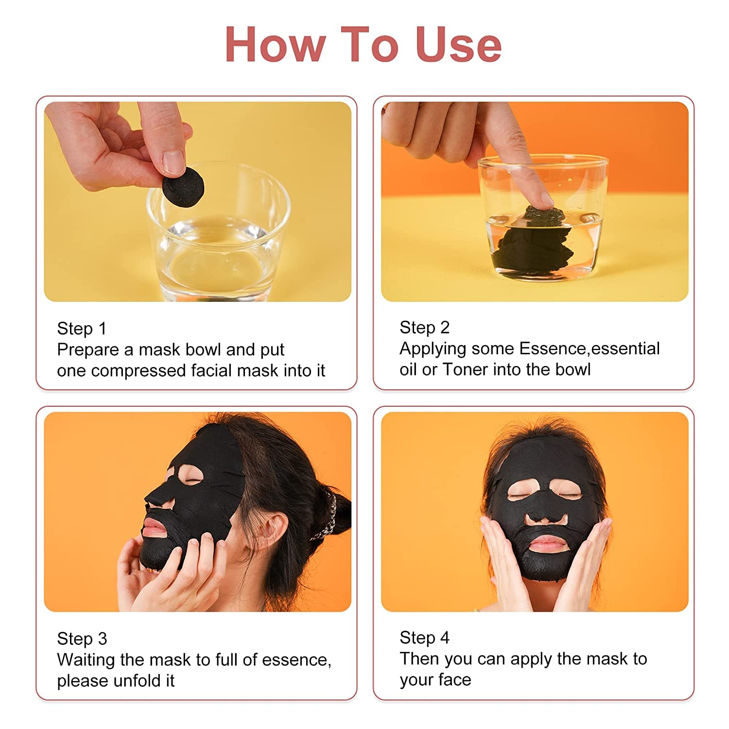 TCCO ENTERPRISE Disposable Facial Mask 10Pcs - Premium Bamboo Charcoal Sheet Compressed Mask for DIY Skincare | Super Moisturizing & Pore Cleansing | Individually Wrapped for Hygiene | Perfect for Spa, Travel & Daily Skin Care Routine