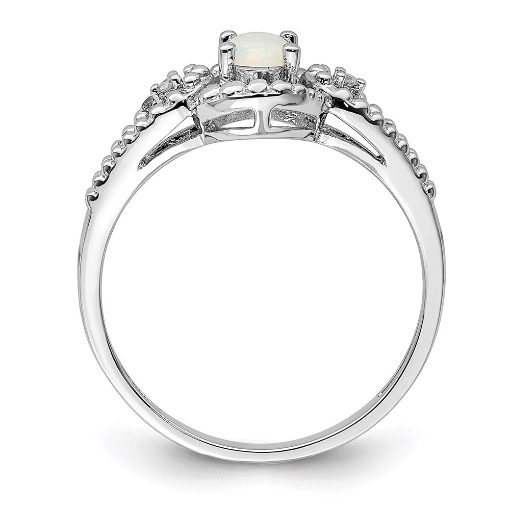 0.33ct Oval Cut Opal & Diamond Engagement Ring for Women - Vintage Inspired Wedding Band, Promise Ring, Anniversary Gift - Perfect for Proposals, Valentine's Day & Special Occasions