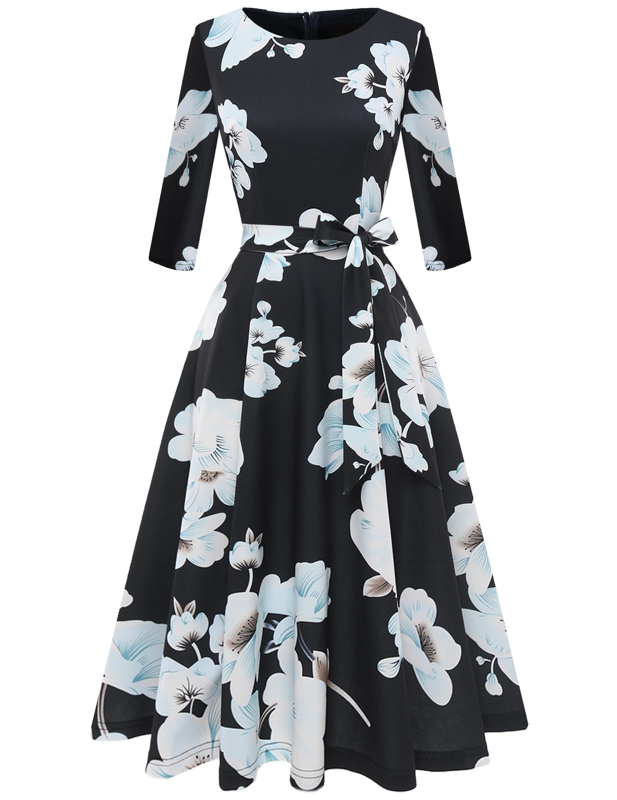 Vintage Cocktail Dresses for Women 2025 | 3/4 Sleeve Formal Wedding Guest Dress | Church & Spring Party Attire | Elegant Evening Wear for Special Occasions