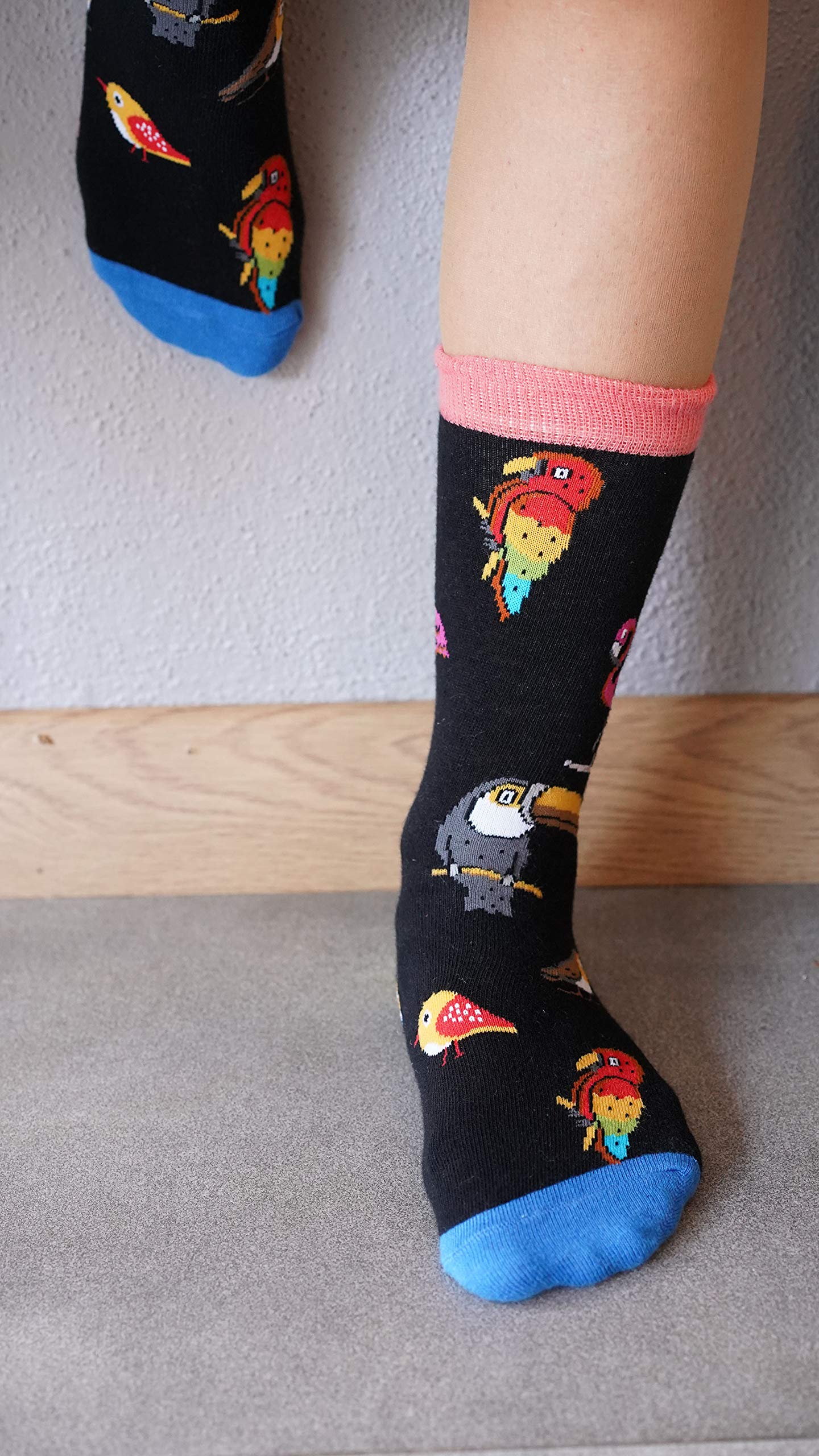 Women's Colorful Luxury Cotton Funky Crew Socks - 1 Pair Soft Comfortable Casual Socks for Everyday Wear, Workout & Fashion Outfits