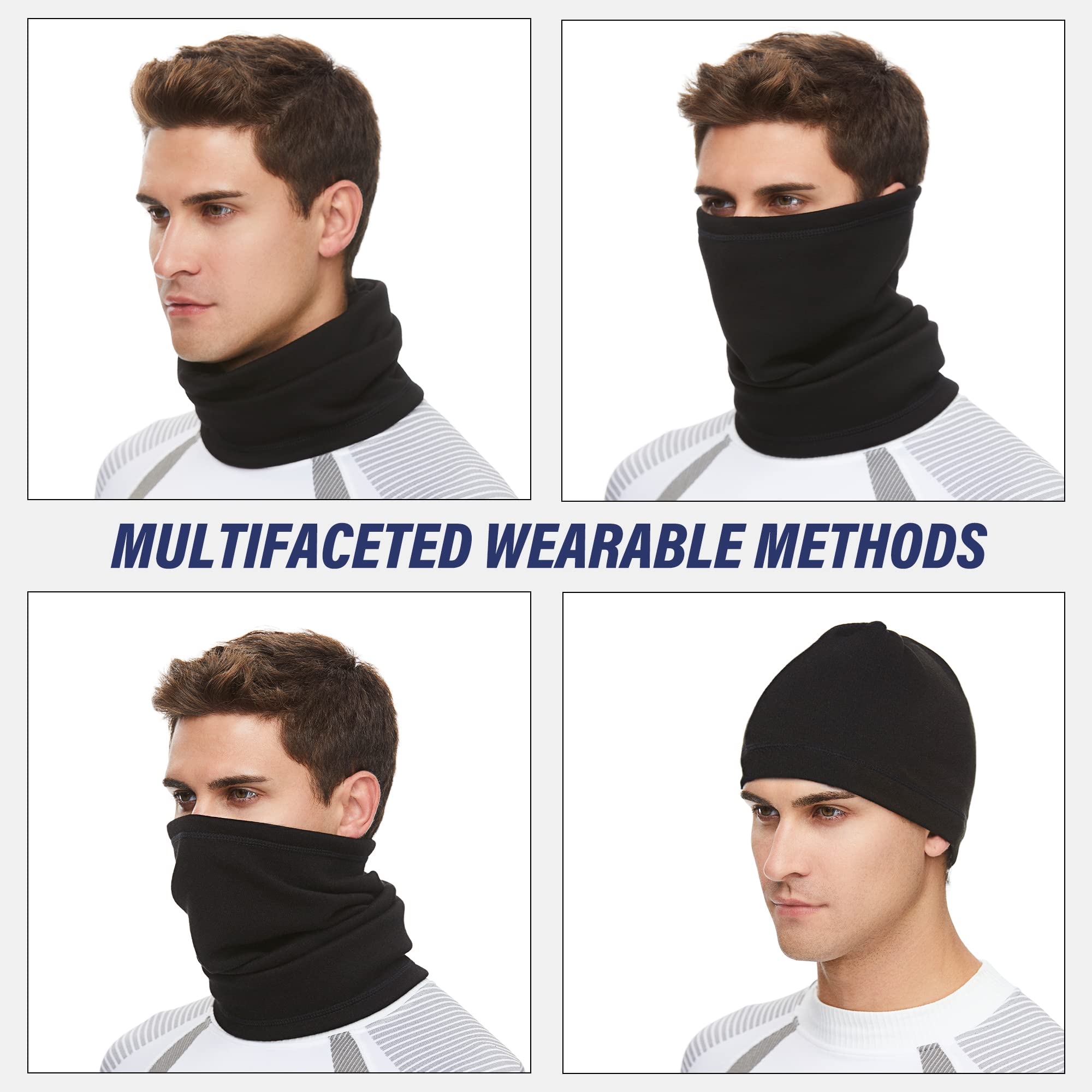SUNMECI Fleece Neck Gaiter - Windproof Ski Scarf & Cold Weather Face Mask for Men Women - Perfect for Skiing, Snowboarding, Hiking & Winter Outdoor Activities