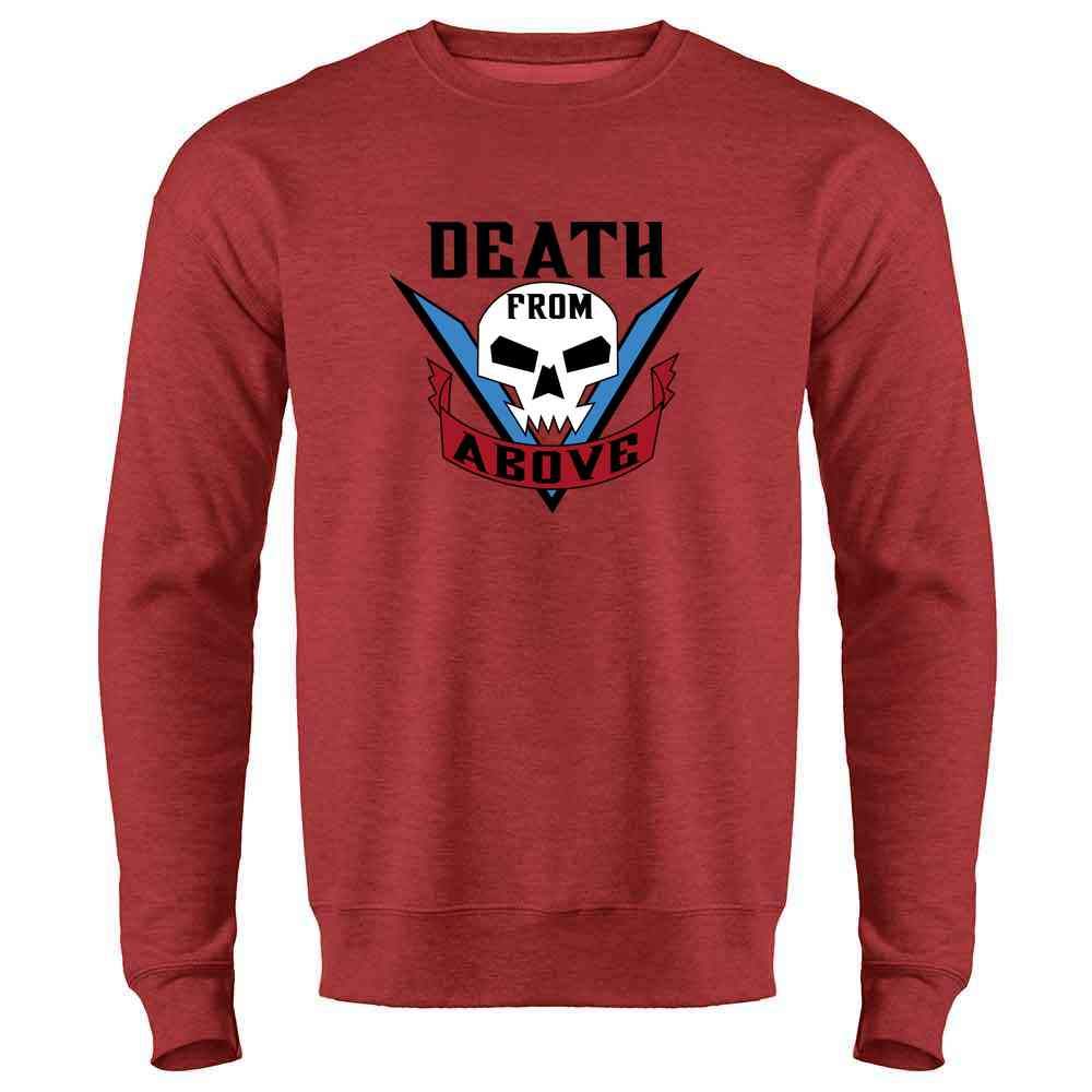Pop Threads Death from Above Tattoo Style Long Sleeve T-Shirt for Men & Women | Gothic Graphic Tee | Cosplay Costume | Alternative Fashion | Perfect for Halloween, Comic Con, and Punk Rock Outfits