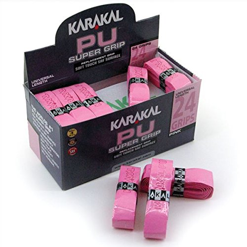 Karakal Super PU Replacement Grips for Tennis, Squash & Badminton Rackets - Non-Slip Pink Grip Tape - Improve Performance & Comfort - Perfect for Competitive Play & Training Sessions