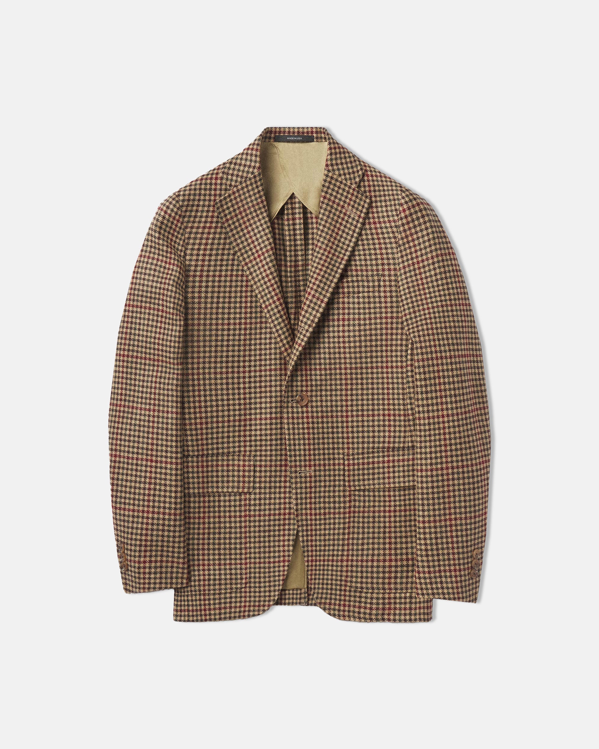 J.PRESS x BUCK MASON Men's Check Tweed Sport Coat Blazer - Classic Wool Jacket for Business, Office & Formal Occasions
