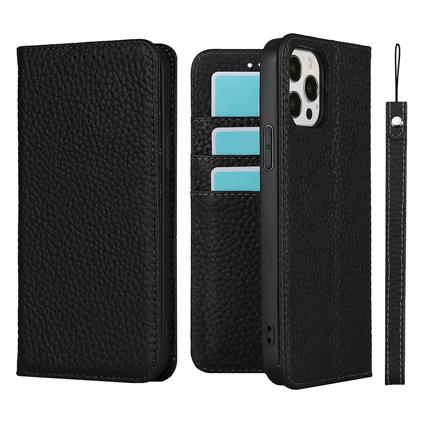 Premium Genuine Leather Wallet Case for iPhone 13 Pro (6.1