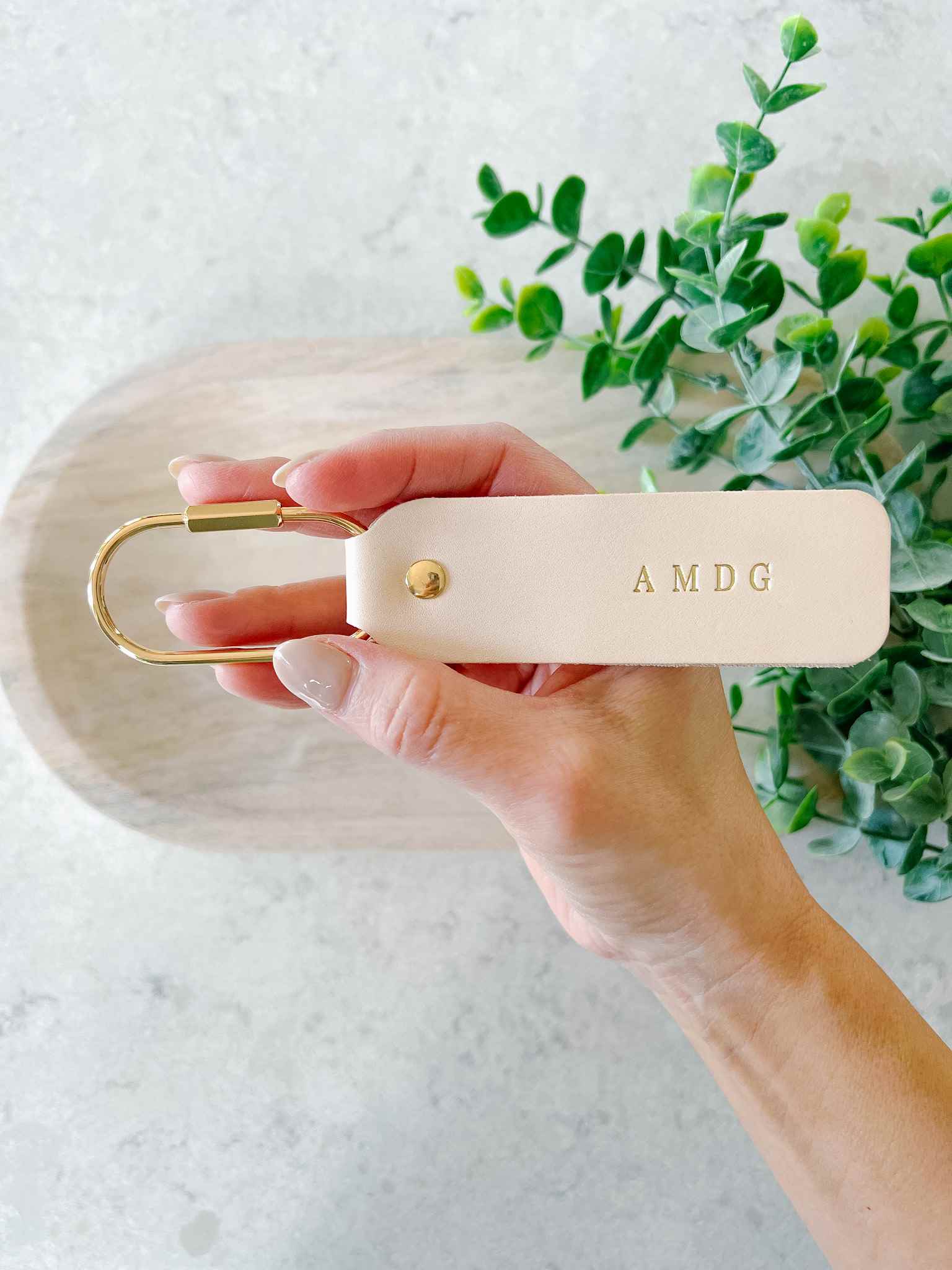 Premium AMDG Genuine Leather Keychain - Durable & Stylish Key Holder for Men & Women - Perfect for Home, Office, Car Keys & Gift Giving