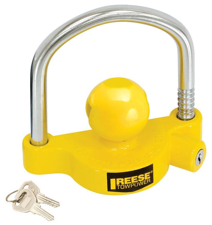 REESE Coupler Lock - Heavy Duty Trailer Hitch Lock for Secure Towing - Perfect for Trucks, SUVs, and Trailers