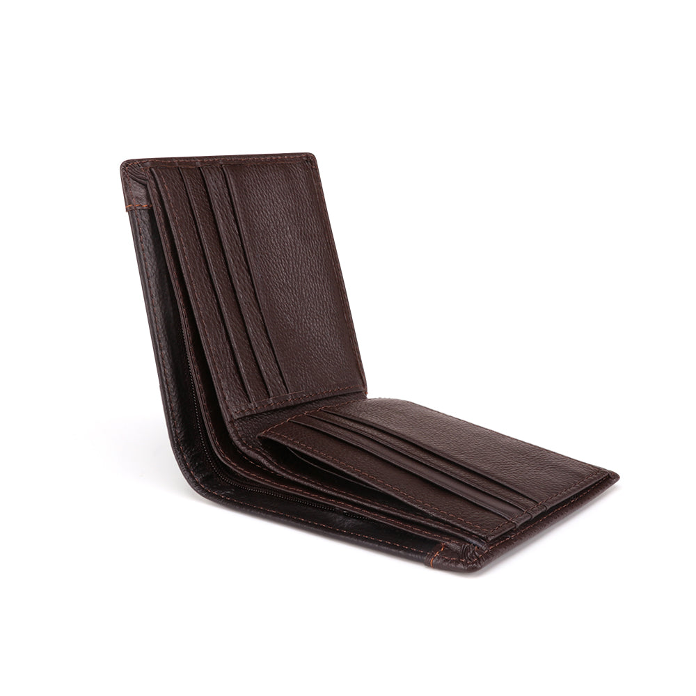 Slim Genuine Leather Men's Wallet - RFID Blocking Bifold Wallet for Men - Minimalist & Lightweight - Perfect for Everyday Carry, Travel & Business Use