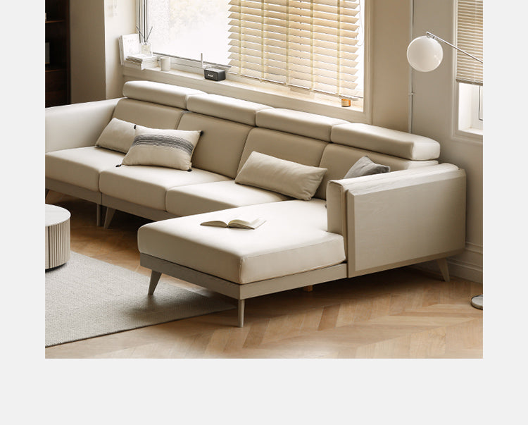 Luxury Oak Solid Wood Modern Fabric Sofa - Elegant Living Room Furniture for Home & Office Comfort