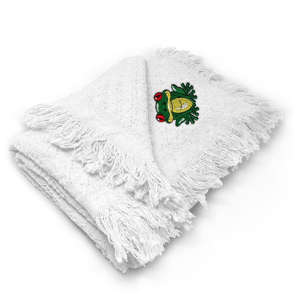 Custom Embroidered Baby Blankets for Nursery - Soft & Cute Frog Design for Boys & Girls | Perfect for Newborn Gifts, Crib Bedding & Photo Props
