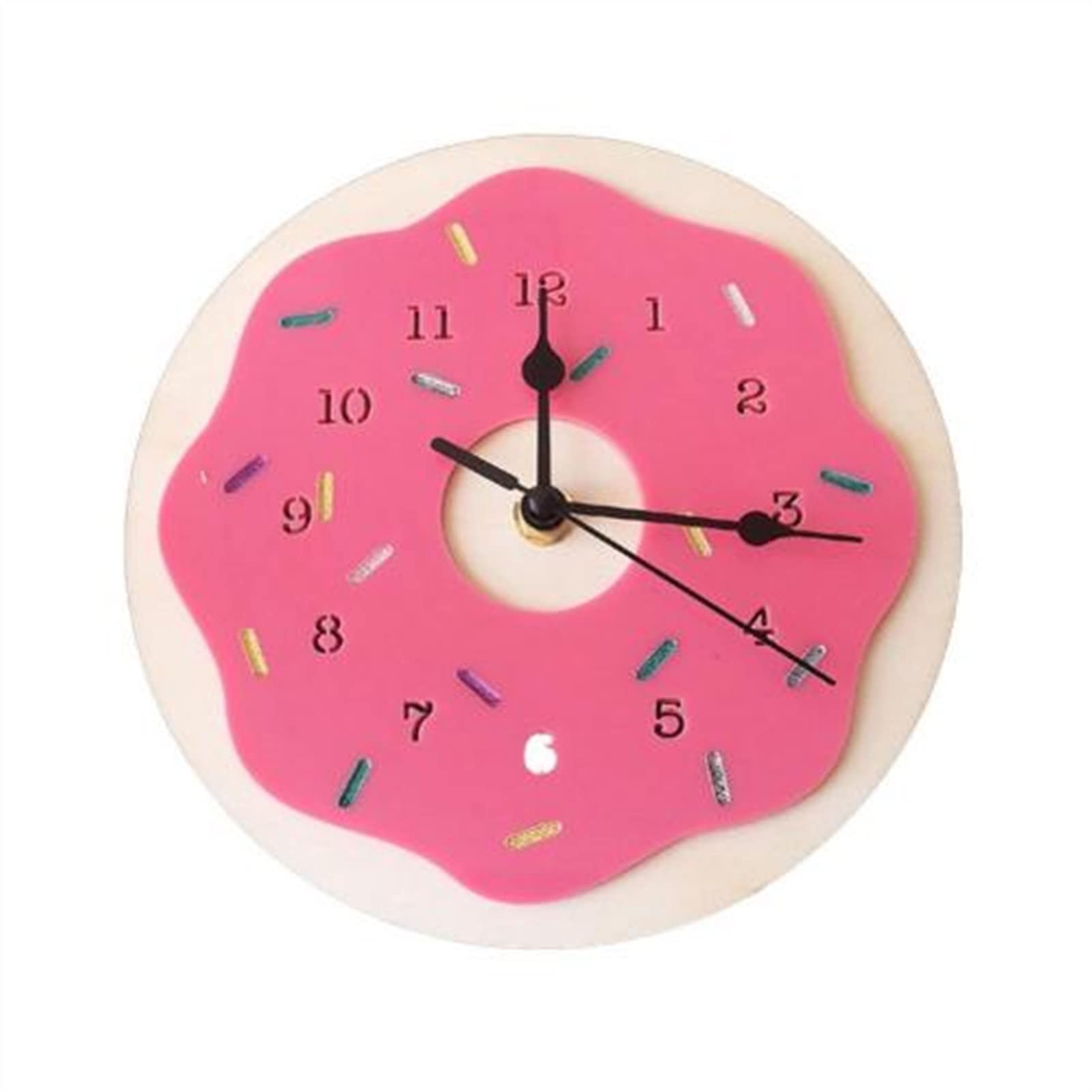 Nordic Style Doughnut-Shaped Wooden Silent Wall Clock - Modern Home Decor for Kids Bedroom, Kitchen & Living Room | Perfect Gift Idea for Housewarming & Birthday (Color 4)