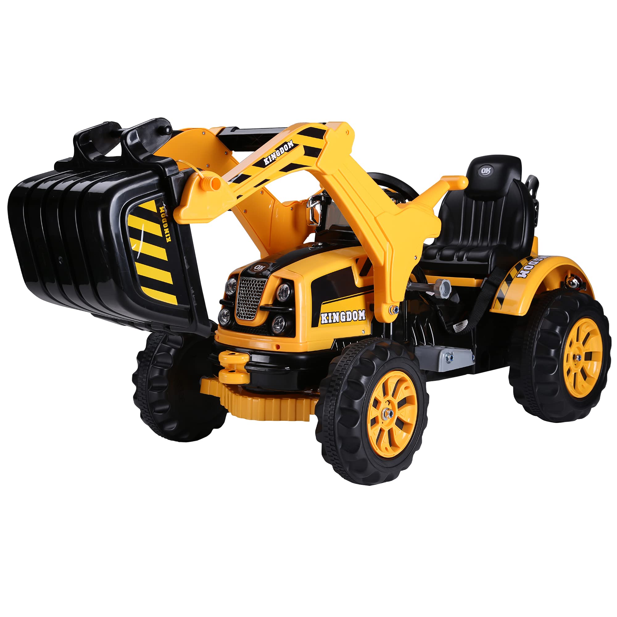 **Aosom 6V Electric Kids Ride-On Toy Digger - Construction Excavator Tractor Vehicle with Forward & Backward Motion - Perfect for Outdoor Play & Pretend Construction Fun**