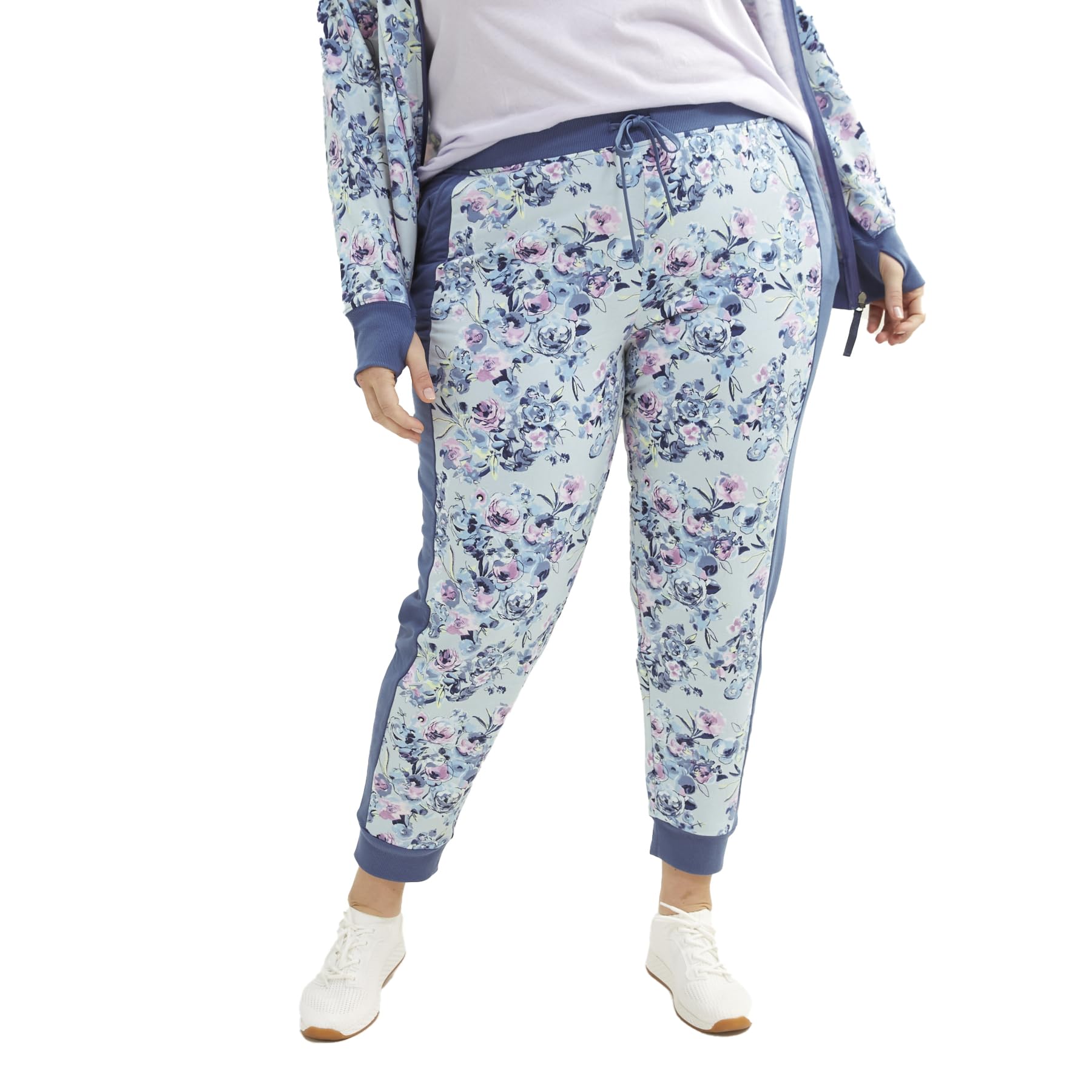 Vera Bradley Women's Active French Terry Jogger Pants with Pockets - Stylish Color-Blocked Lounge Pants for Yoga, Running & Casual Wear
