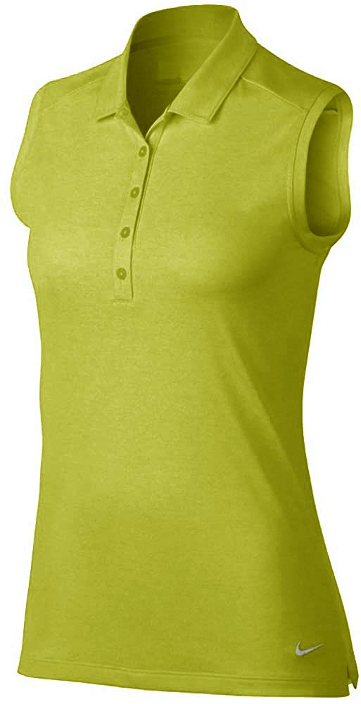Nike Women's Sleeveless Heather Golf Polo Shirt - Electrolime/Heather/White - XS - Perfect for Summer Golfing & Outdoor Sports