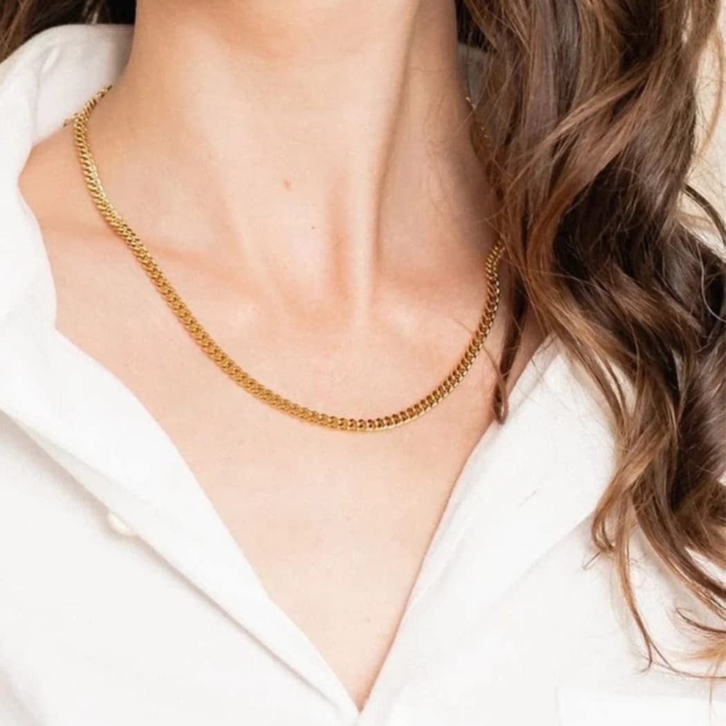 ASCOMY 14K Gold Plated Herringbone Necklace for Women - Layered Snake Chain, Paperclip, Cubic Zircon Cuban Figaro Toggle Choker - Elegant Everyday Jewelry for Work, Date Night & Special Occasions