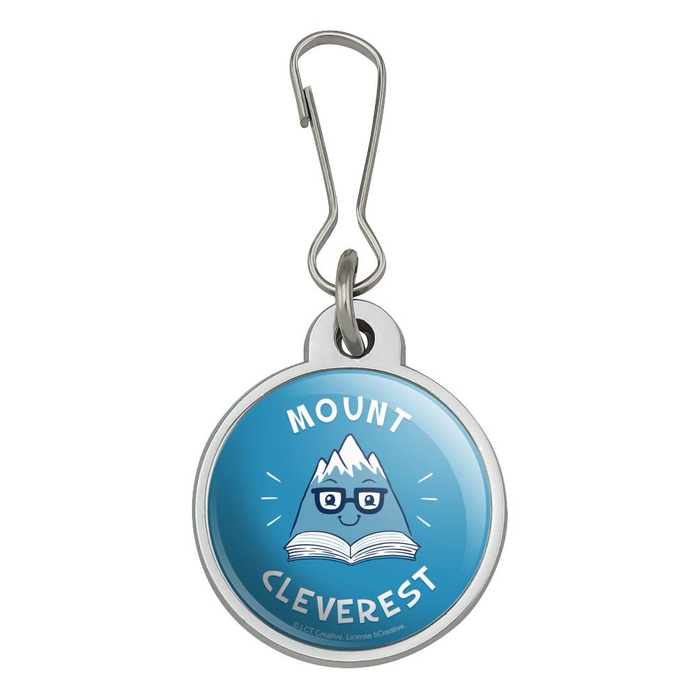 Funny Mount Everest Reading Book Zipper Pull Charm - Humorous Graphics & More Accessory for Jackets, Handbags, Purses, Luggage & Backpacks | Great for Travel, School & Everyday Use