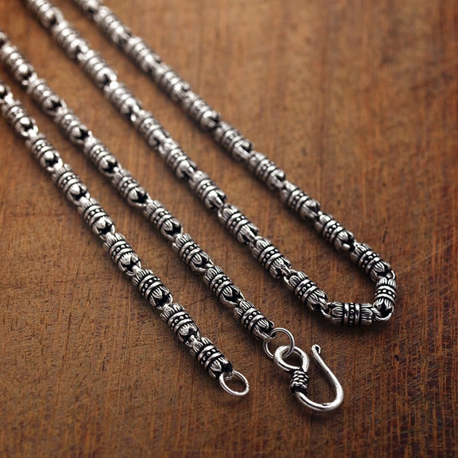 4mm Sterling Silver Chain Necklace for Men - 18 Inch Durable & Stylish Men's Jewelry for Everyday Wear, Gifts & Special Occasions