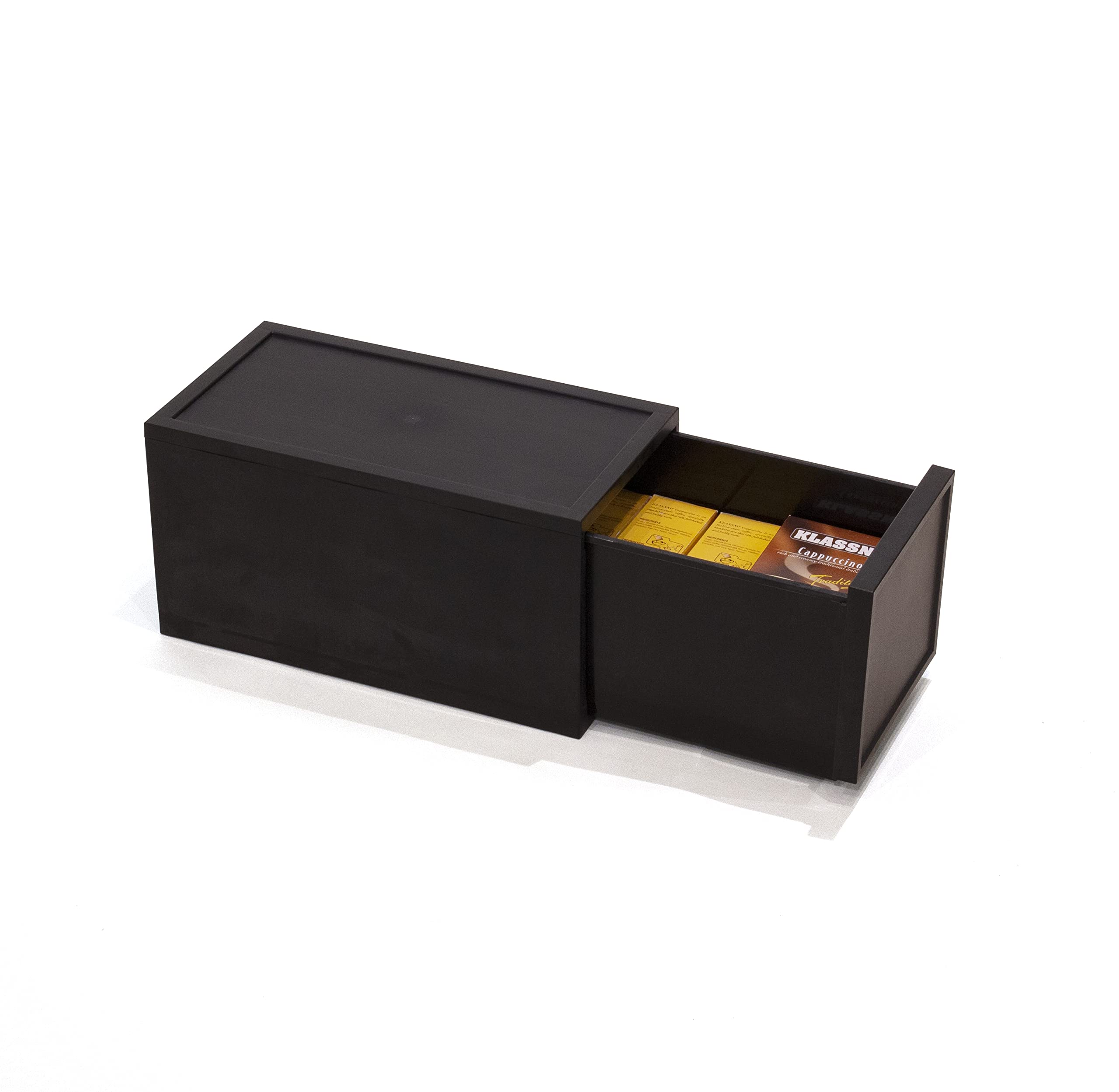 ASTAGE Modular Plastic Drawer Organizer with Dividers - Stackable Storage Bins for Home, Closet, Office & Living Room - Small Size, Black - Perfect for Organizing Makeup, Toys, Office Supplies & More