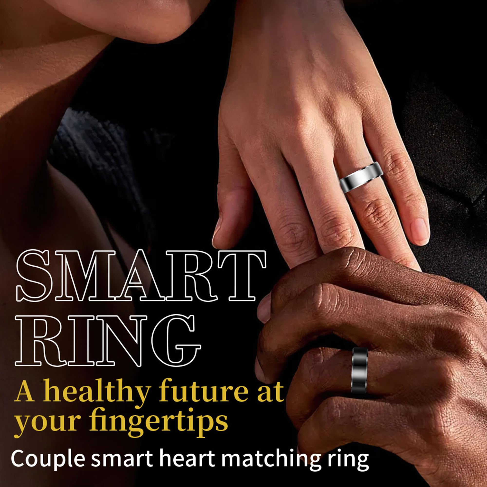 Smart Ring Fitness Tracker - Waterproof Heart Rate Monitor, Calorie & Step Counter, Sleep & Distance Tracker for Men & Women - Long Battery Life, Stylish Design for Workouts, Running & Daily Health Monitoring