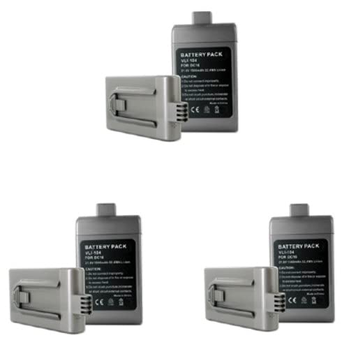 Synergy Digital Vacuum Cleaner Batteries - 3 Pack Li-Ion 21.6V 1500mAh Replacement for Dyson DC-16 Issey Miyake Vacuum | Long-Lasting Power for Deep Cleaning Carpets, Hard Floors & Furniture | Perfect for Home & Office Use