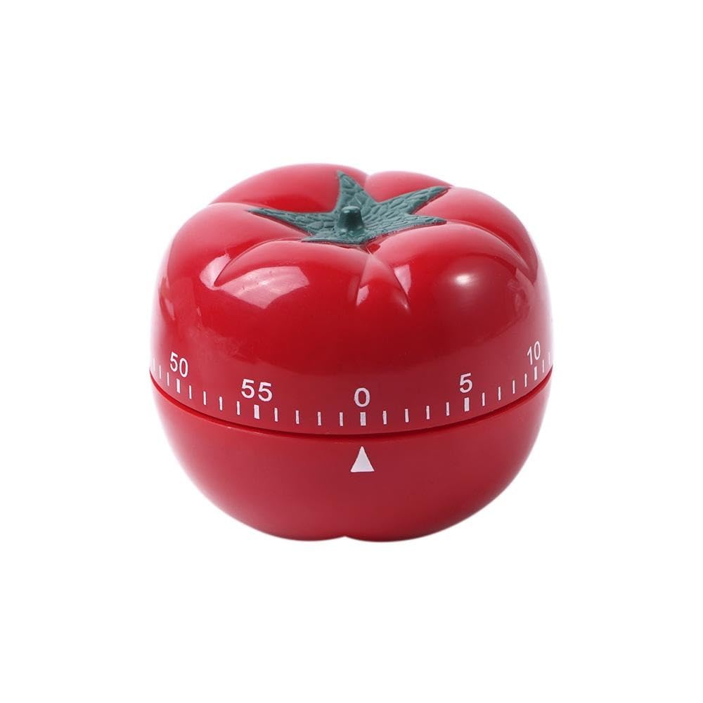 Cute Tomato-Shaped Kitchen Timer - Portable Mechanical Wind-Up 60 Minute Timer with 360° Rotation - Perfect for Cooking, Baking, Exercise, Games & More | Ideal for Home Kitchens, Baking Enthusiasts & Fitness Routines