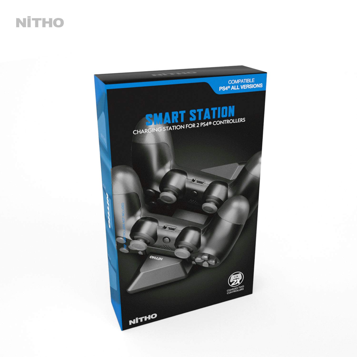 NiTHO PS4 Controller Charger Station - Dual USB Charging Dock for PlayStation 4/PS4 Slim/PS4 Pro Controllers | Fast Charging | Black | Perfect for Gaming Setup & Multiplayer Sessions