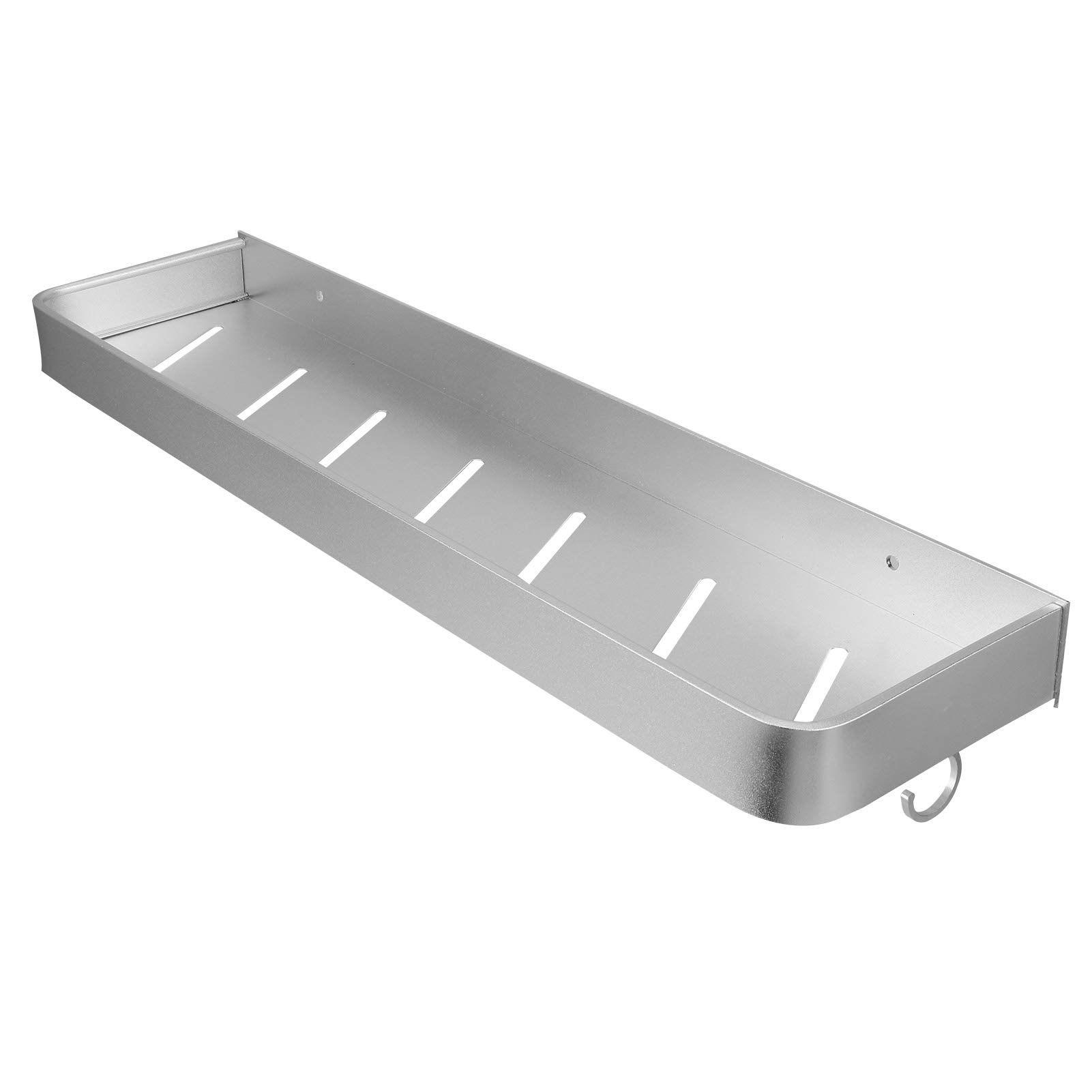 Greensen Aluminum Shower Shelf - Wall Mounted Bathroom Organizer with Hook for Shampoo, Soap & Toiletries (50cm) - Perfect for Small Spaces, Apartments & Modern Bathrooms