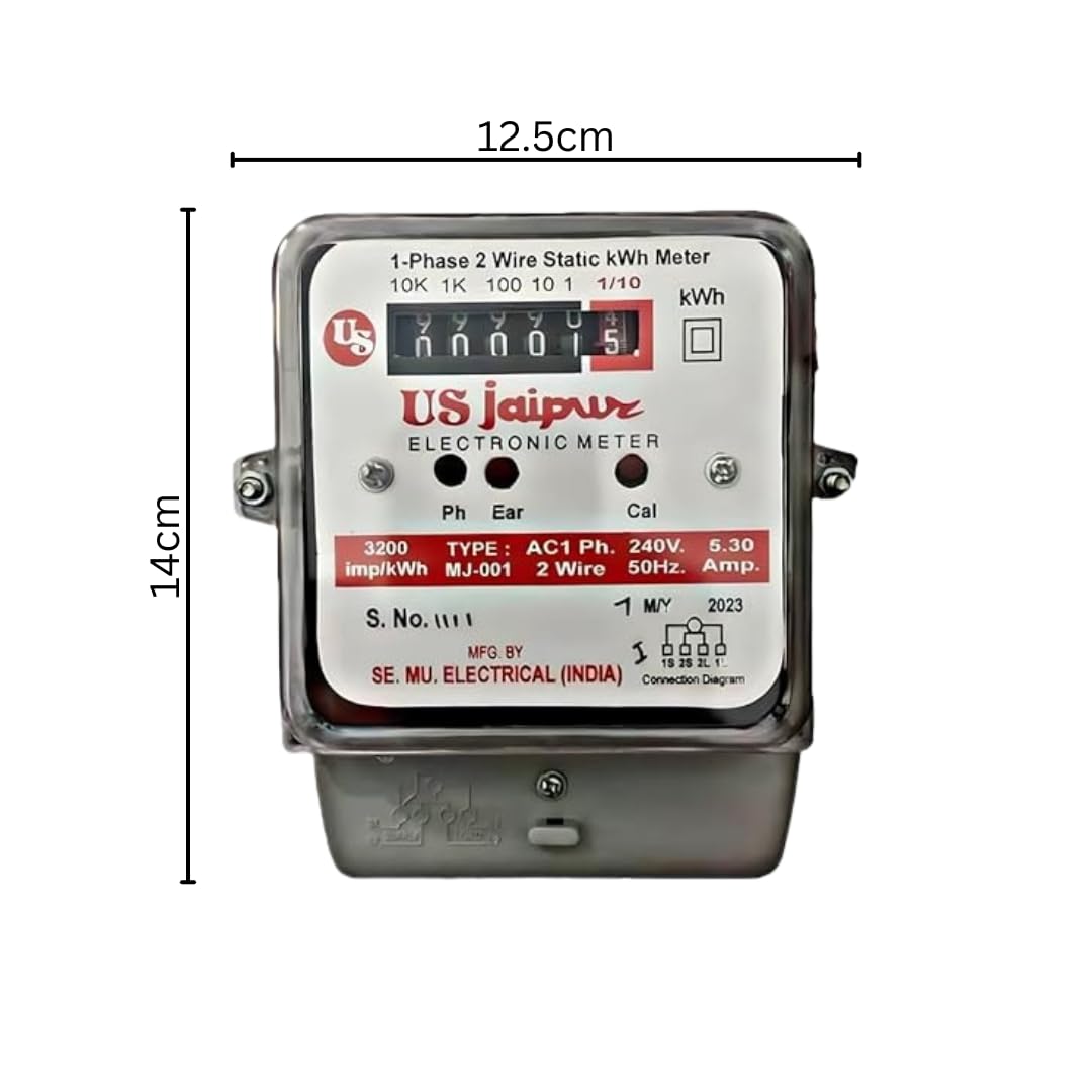 Double Phase Electrical Energy Sub Meter for Home - Accurate Power Consumption Monitoring | Ideal for Residential Energy Tracking & Cost Savings
