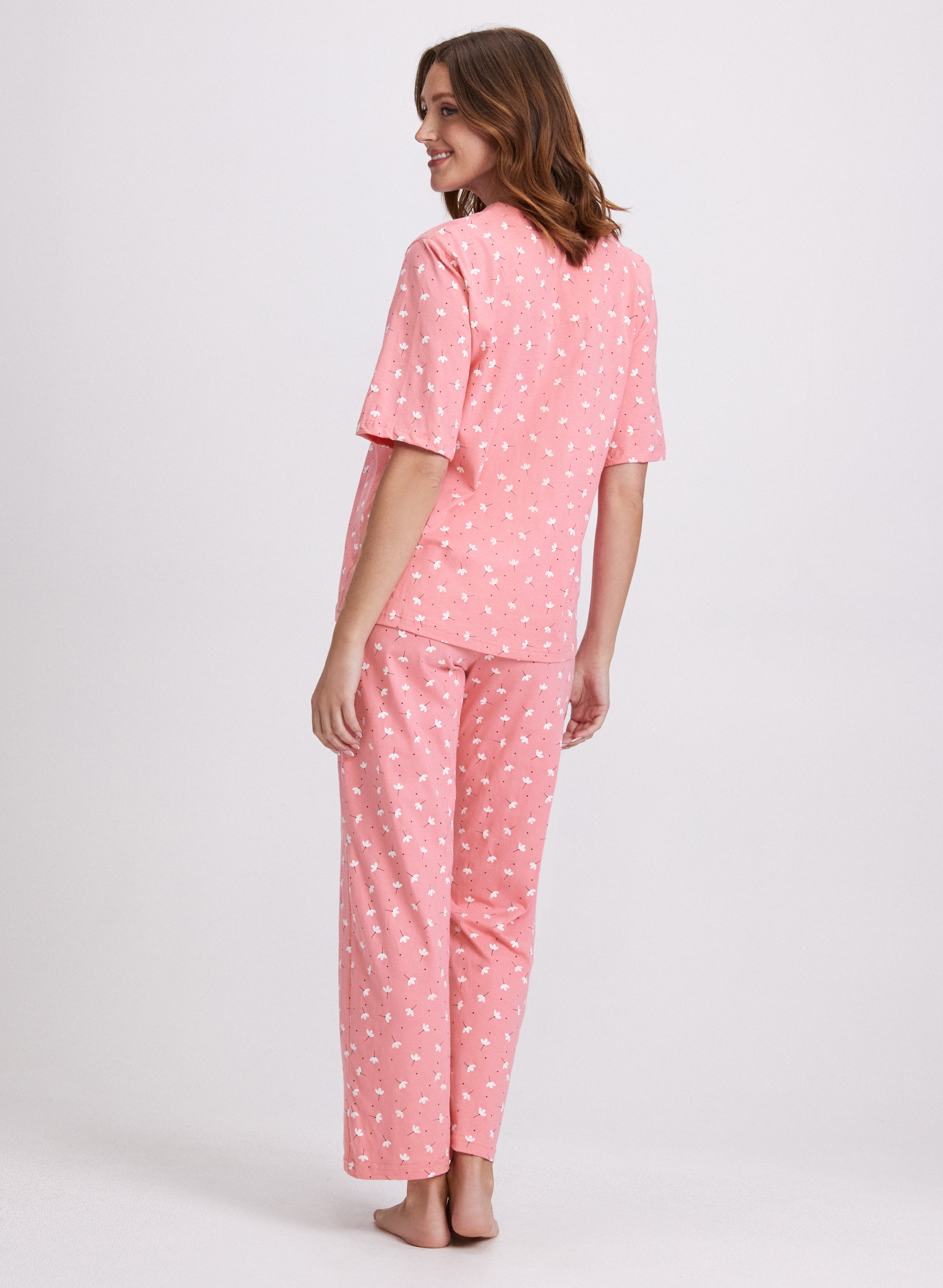Floral Print Pajama Set for Women - Soft & Comfortable Sleepwear for Nighttime Relaxation & Lounging